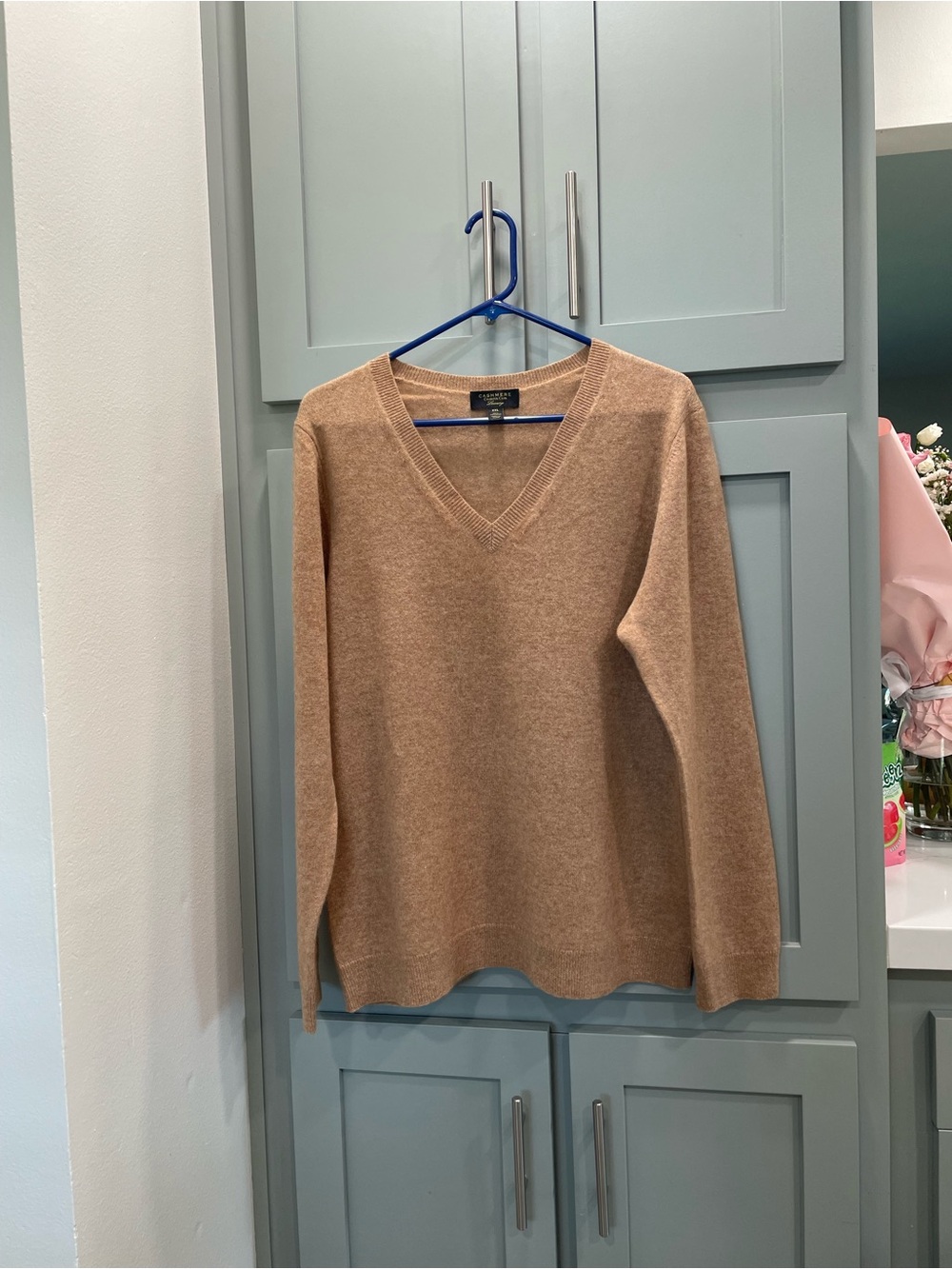 Charter Club cashmere Camel V-Neck Sweater